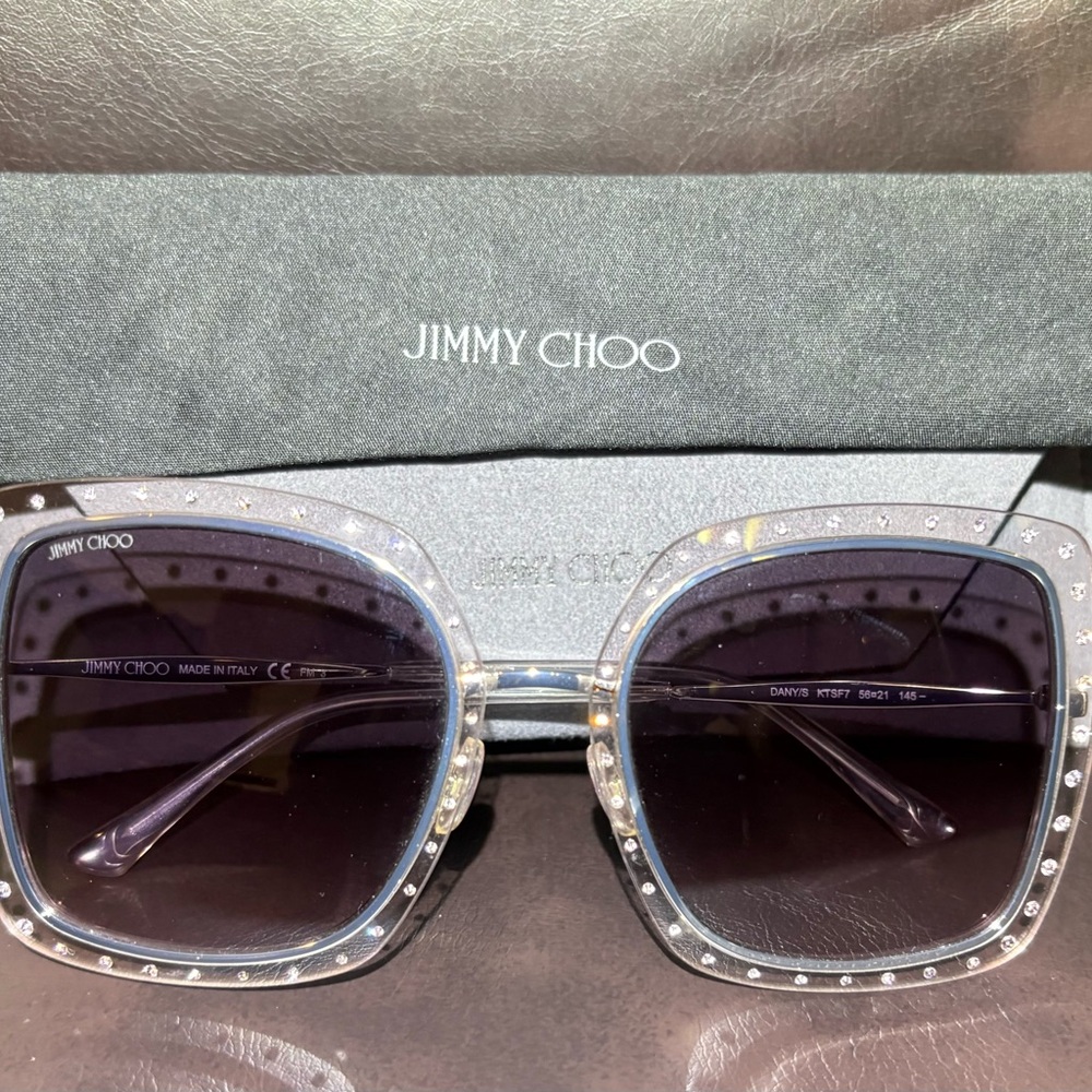 Jimmy Choo Crystal-Embellished Sunglasses - Black